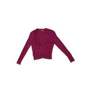 Anthropologie Moth Purple Asymmetrical Ruffle Cardigan - Women’s Size Medium